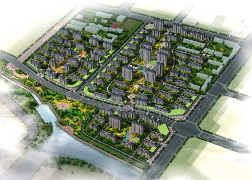 乌丹滨河小区鸟瞰图